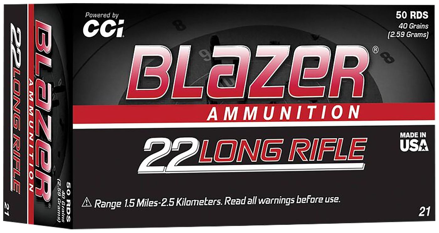 Cci 0021 Blazer High Velocity 22LR 40gr Lead Round Nose 50 Per Box/100 Case