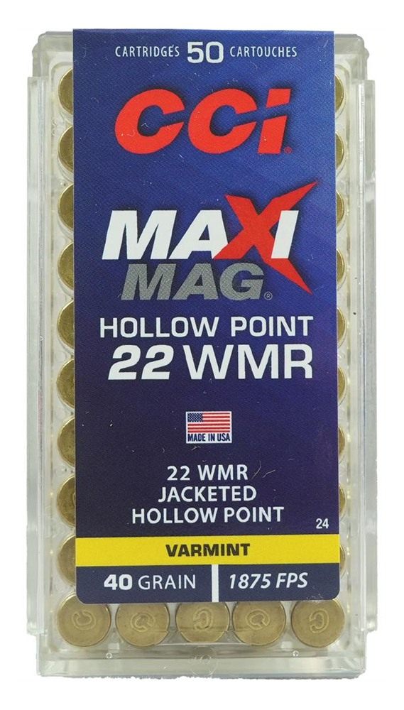 Cci 0024 Maxi-Mag Rimfire 22WMR 40gr Jacketed Hollow Point 50 Per Box/40 Ca view 4