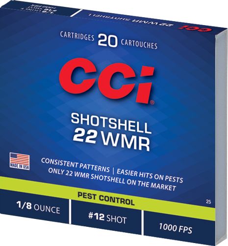 CCI Ammunition 0025 Pest Control Shotshell 22WMR 52gr 12 20 Per Box/100 Cas view 3
