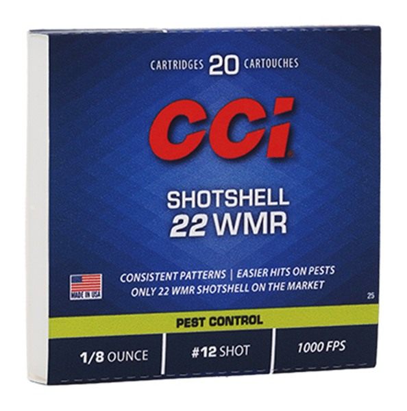 CCI Ammunition 0025 Pest Control Shotshell 22WMR 52gr 12 20 Per Box/100 Cas view 4