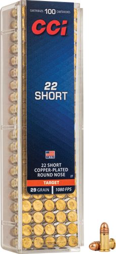 CCI 0027 Target Rimfire 22 Short 29gr Copper Plated Round Nose 100 Per Box/ view 2