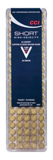 CCI 0027 Target Rimfire 22 Short 29gr Copper Plated Round Nose 100 Per Box/ view 3