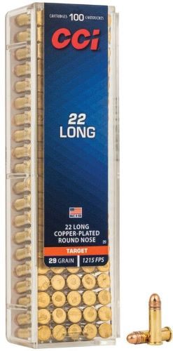 CCI 0029 Target Rimfire 22 Long 29gr Copper Plated Round Nose 100 Per Box/5 view 2