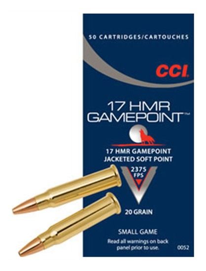 CCI 0052 Gamepoint Rimfire 17HMR 20gr Jacketed Soft Point 50 Per Box/40 Cas view 2