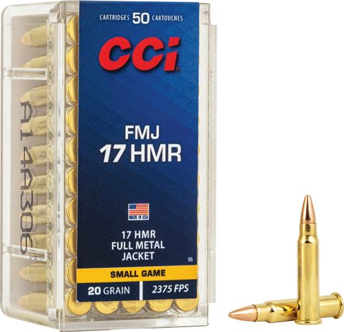 CCI 0055 Gamepoint Rimfire 17HMR 20gr Full Metal Jacket 50 Per Box/40 Case
