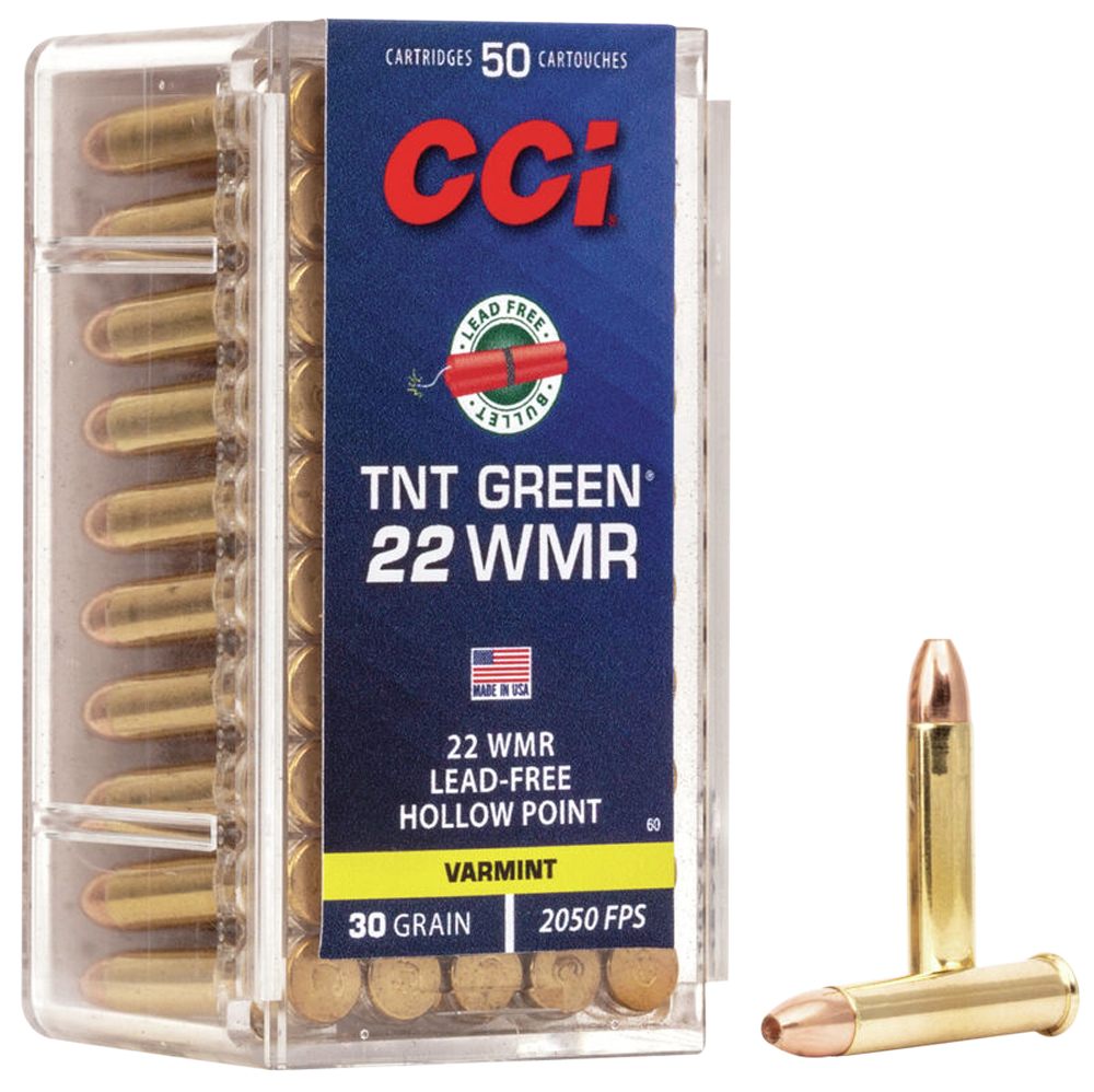 CCI 0060 TNT Green 22WMR 30gr Speer Hollow Point 50 Per Box/40 Case