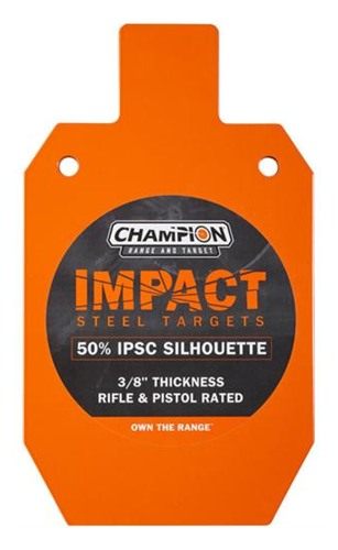 Champion Impact Steel Silhouette Target 50% IPSC Rifle Rated Orange