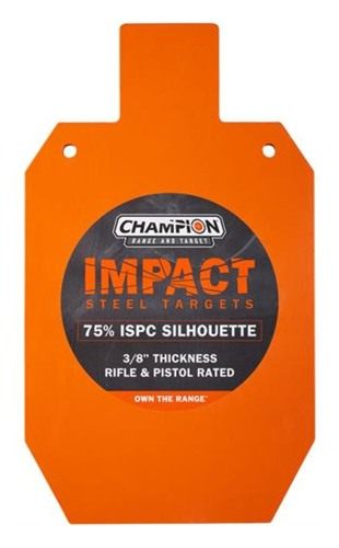 Champion Impact Steel Silhouette Target 75% IPSC Rifle Rated Orange