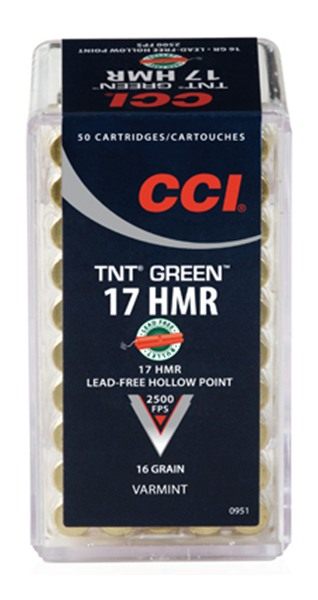 CCI 951 TNT Green 17HMR 16gr Speer Hollow Point 50 Per Box/40 Case view 3