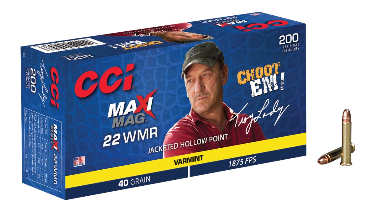CCI 958 Maxi-Mag Varmint 22WMR 40gr Jacketed Hollow Point 200 Per Box/10 Ca