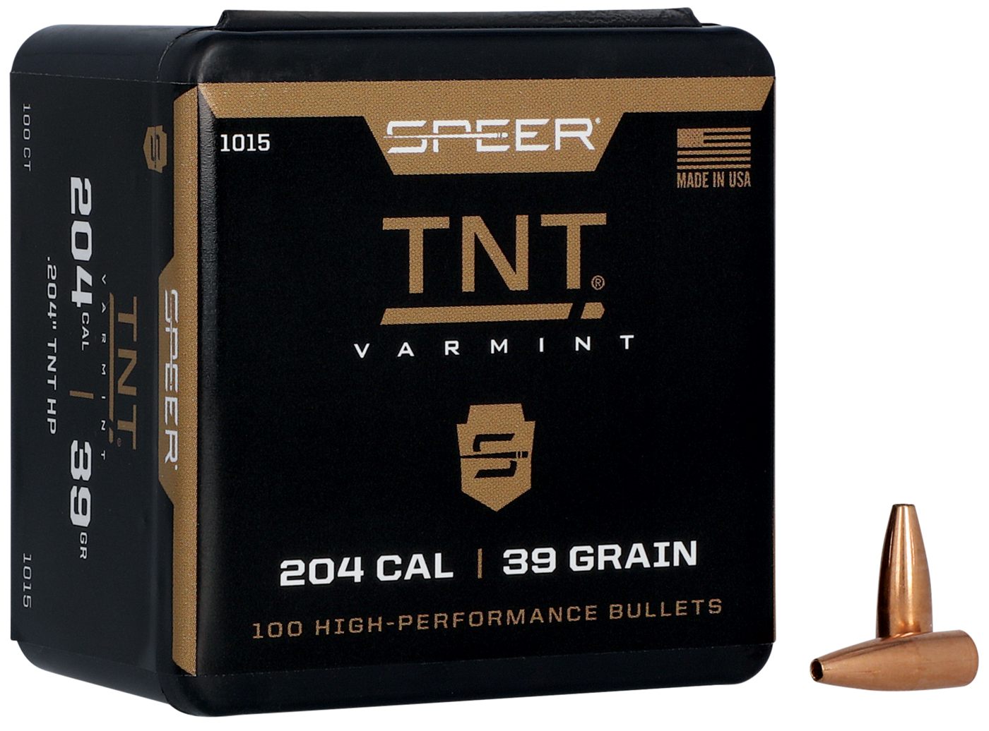 Speer 1015 TNT 204 Cal 39gr Hollow Point 100 Per Box/5 Case