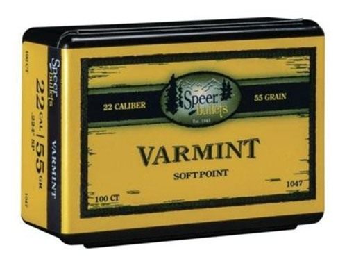 Speer Varmint Soft Point Rifle Bullets .224 cal .224in 55 gr JSP 100/ct view 2