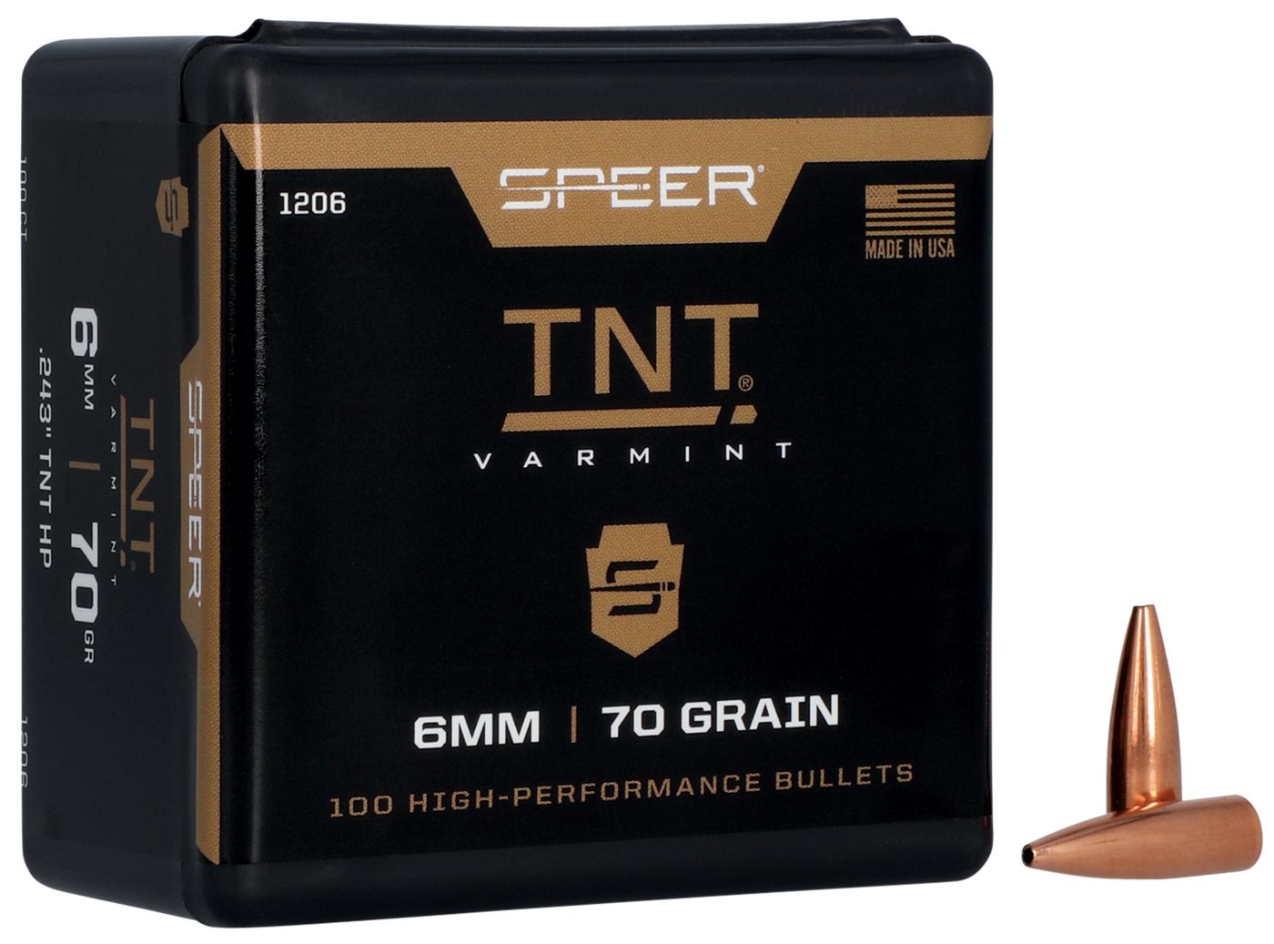 Speer 1206 TNT 6mm 70gr Jacketed Hollow Point 100 Per Box/5 Case