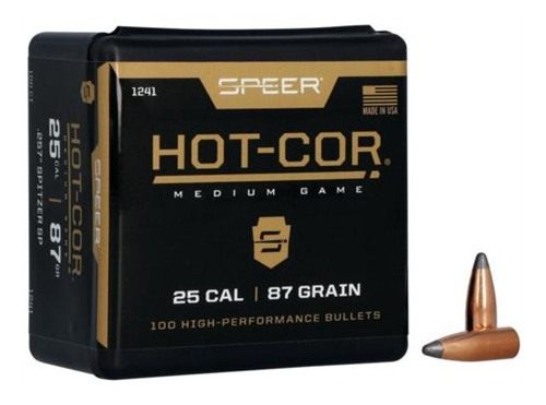 Speer Hot-Cor Rifle Bullets .25 cal .257in 87 gr SSP 100/ct