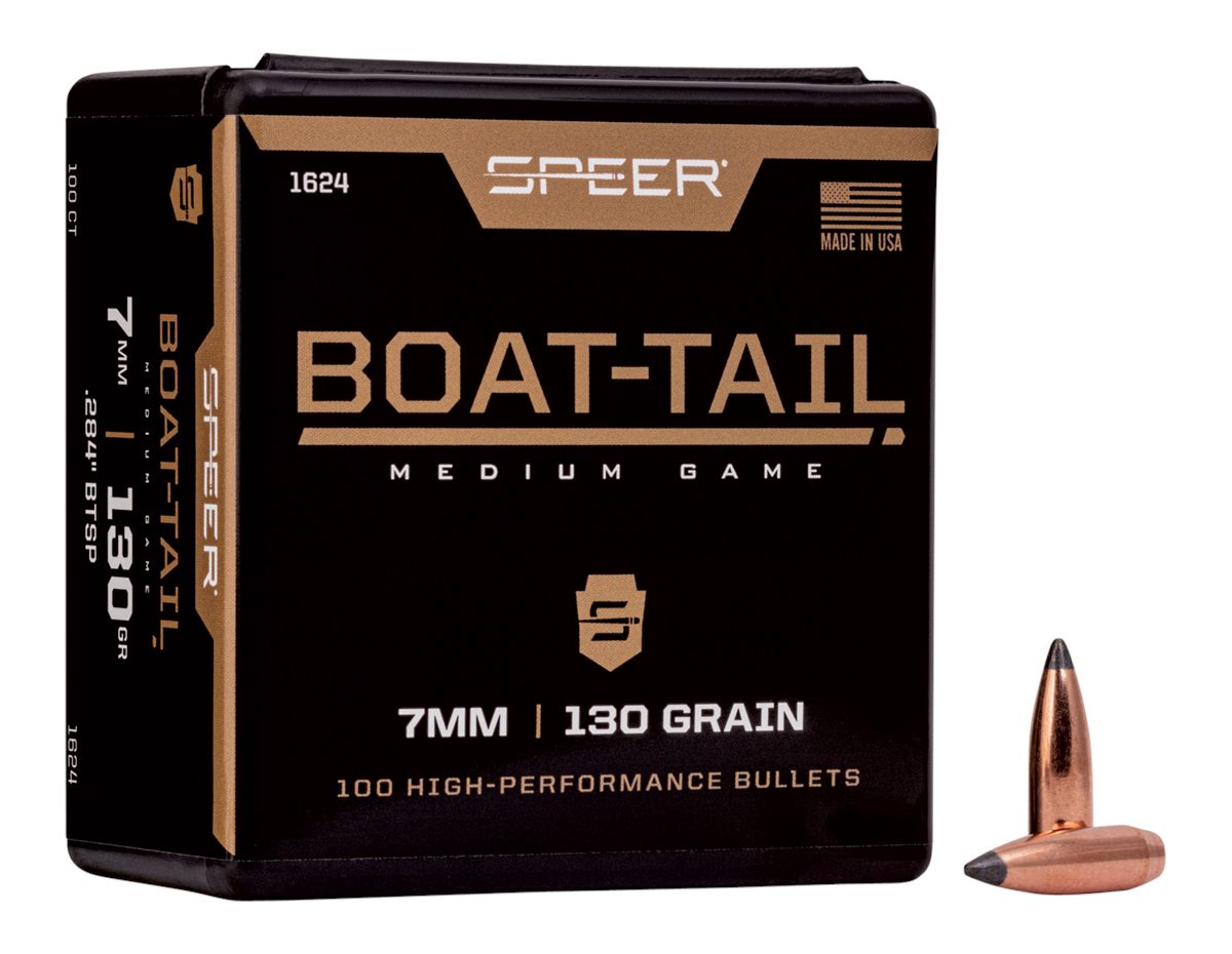 Speer 1624 Boat-Tail 7mm 130gr Jacketed Soft Point 100 Per Box/5 Case