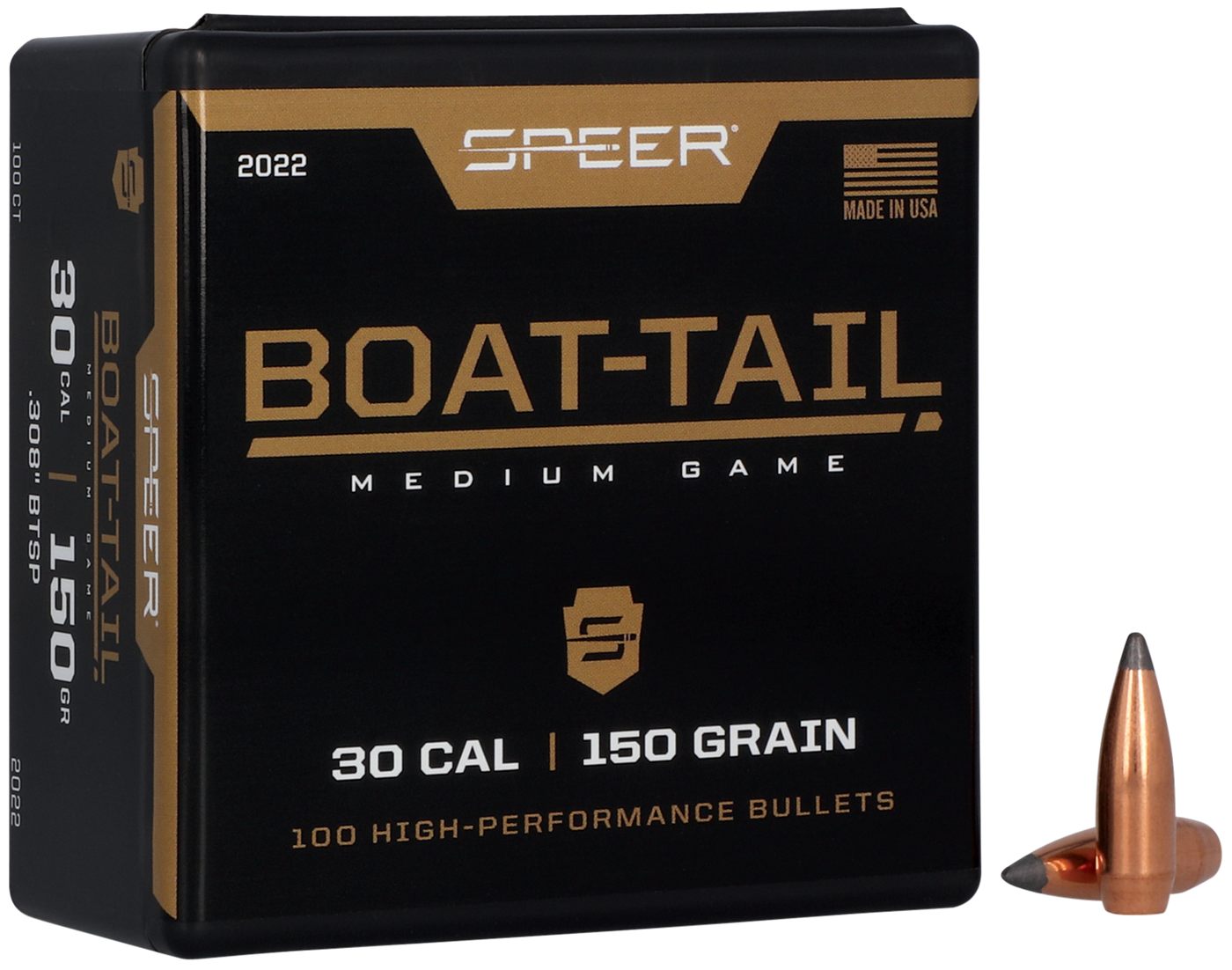 Speer 2022 Boat-Tail 30 Cal 150gr Jacketed Soft Point 100 Per Box/5 Case