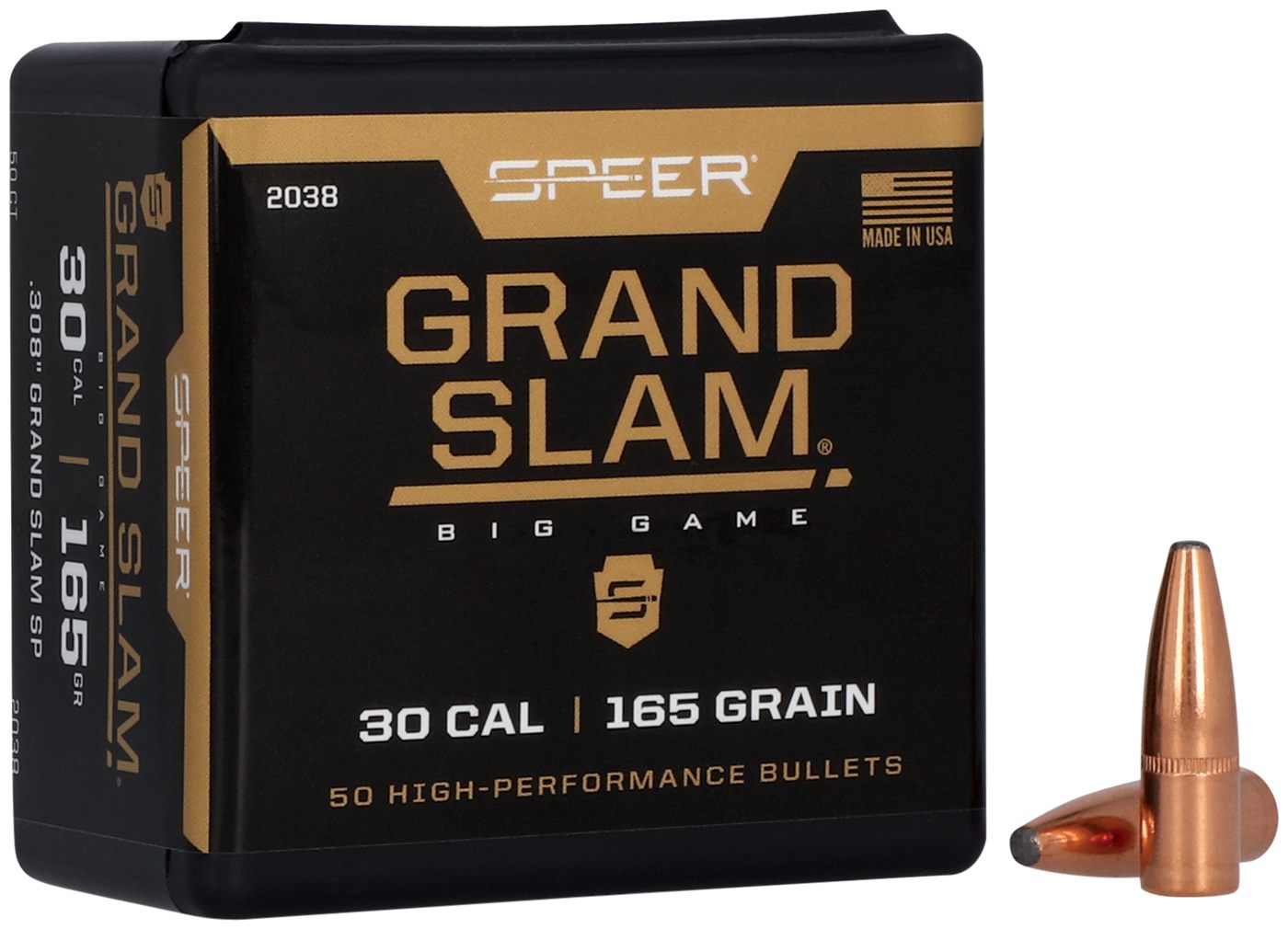 Speer 2038 Grand Slam 30 Cal 165gr Soft Point 50 Per Box/5 Case
