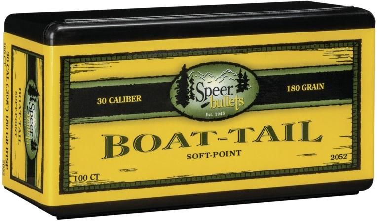 Speer Boat Tail Rifle Bullets .30 cal .308in 180 gr Sbtsp 100/ct