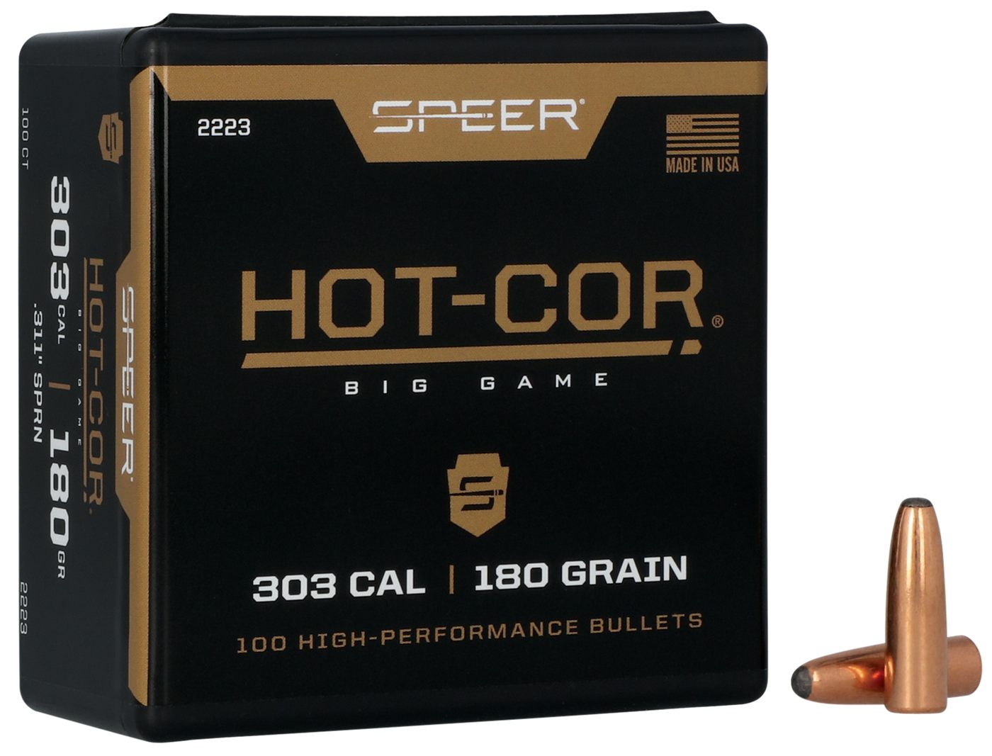 Speer 2223 Hot-Cor 303 Cal 180gr Soft Point Round Nose 100 Per Box/5 Case