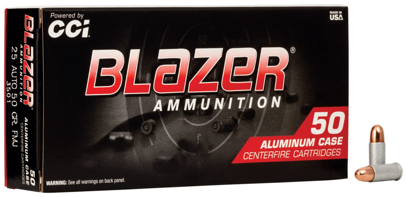 CCI 3501 Blazer Handgun 25ACP 50gr Total Metal Jacket 50 Per Box/20 Case