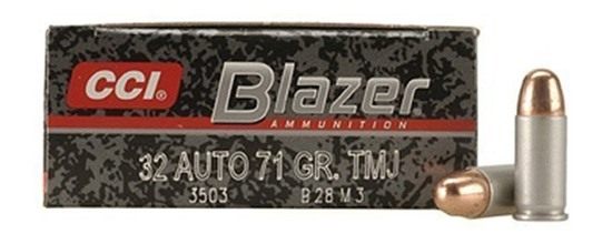 CCI 3503 Blazer Handgun 32ACP 71gr Total Metal Jacket 50 Per Box/20 Case view 2
