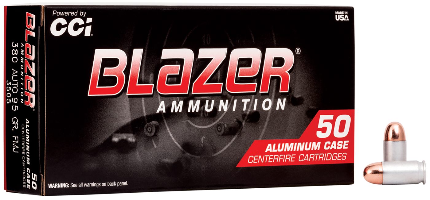 Blazer CCI 3505 Handgun 380ACP 95gr Full Metal Jacket 50 Per Box/20 Case