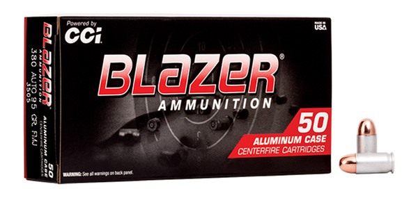 Blazer CCI 3505 Handgun 380ACP 95gr Full Metal Jacket 50 Per Box/20 Case view 3