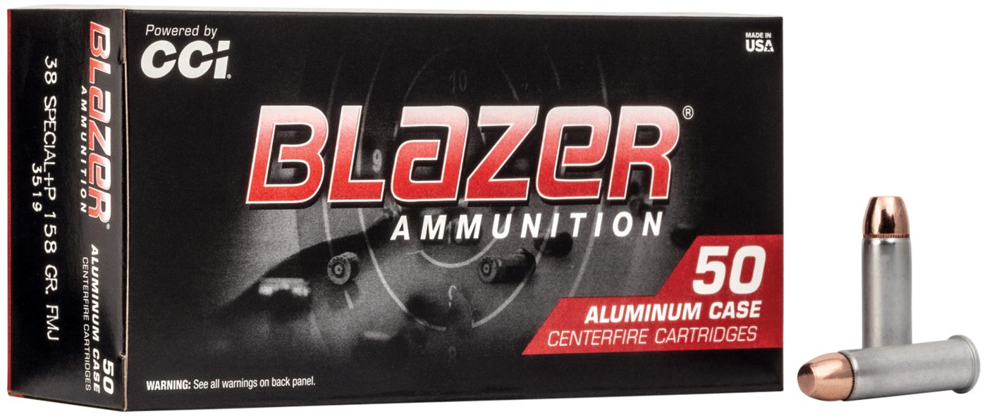 CCI 3519 Blazer Handgun 38 Special +P 158gr Total Metal Jacket 50 Per Box/2