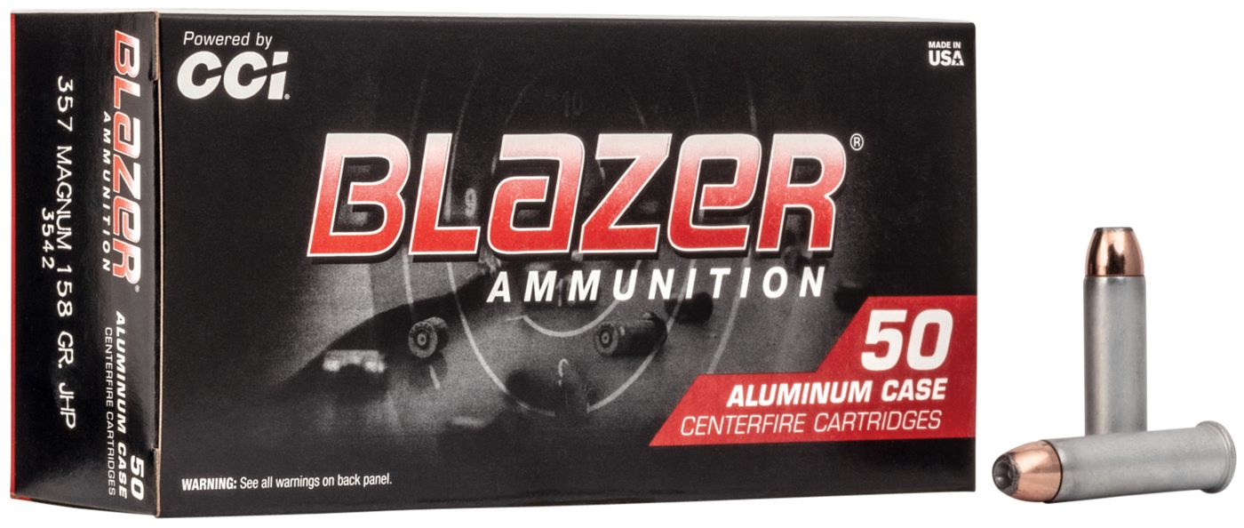 CCI 3542 Blazer Handgun 357 Mag 158gr Jacket Hollow Point 50 Per Box/20 Cas