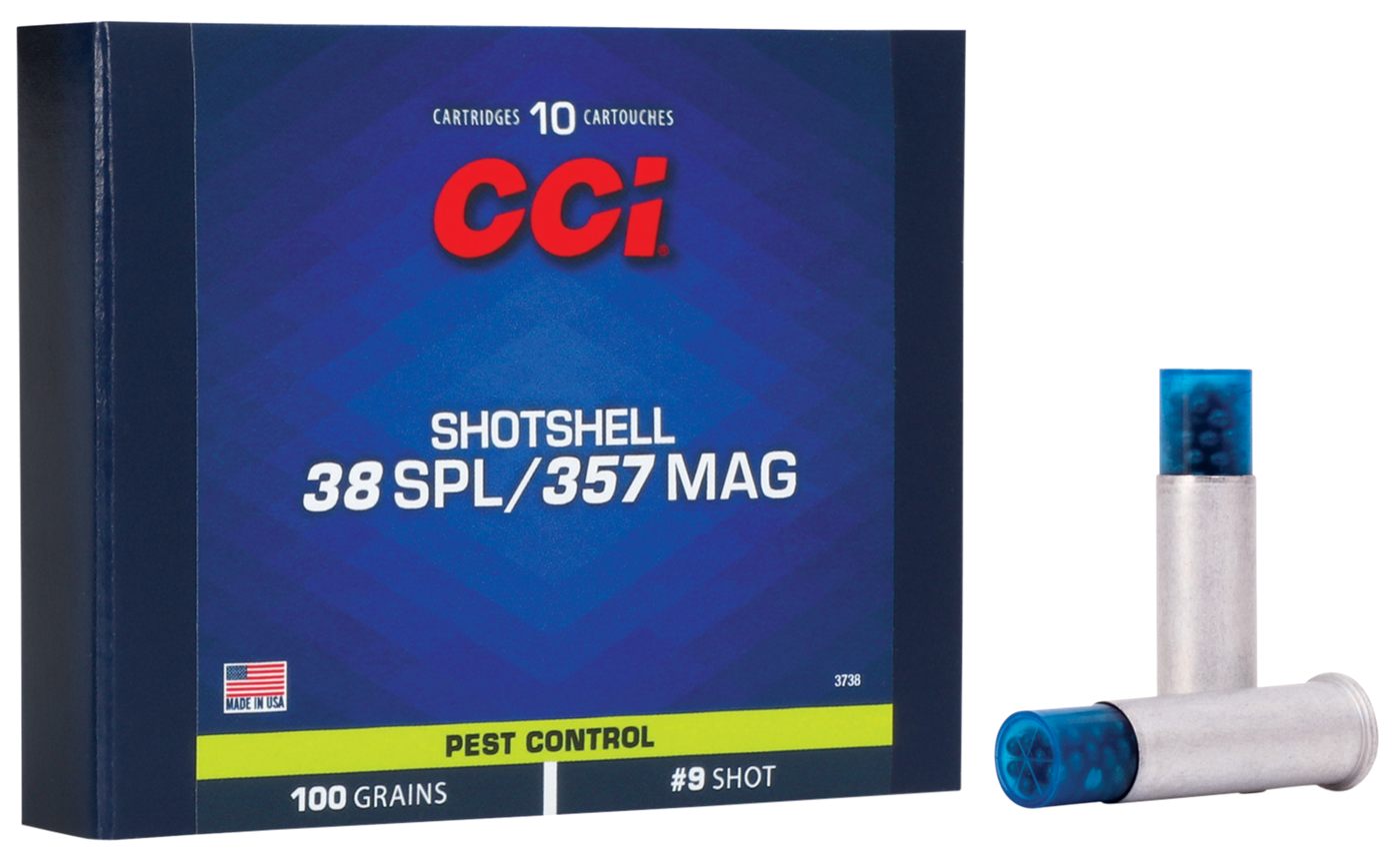 CCI Ammunition 3738 Pest Control Shotshell 38 Sp/357 Mag 100gr 9 10 Per Box