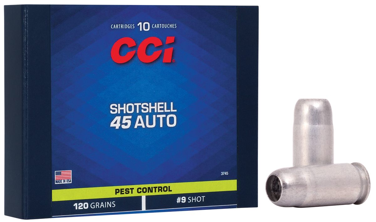 CCI Ammunition 3745 Pest Control Shotshell 45ACP 120gr 9 10 Per Box/20 Case