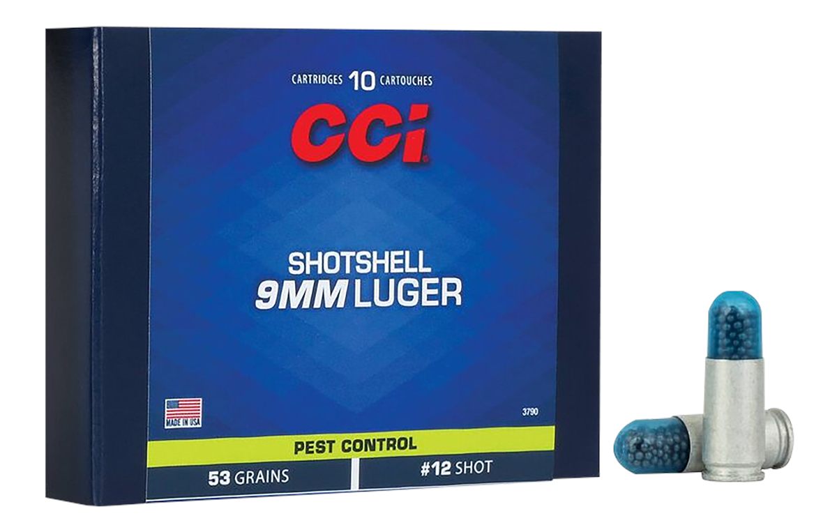 CCI Ammunition Pest Control Handgun Shotshells 9mm Luger 53 gr. 12 900 fps