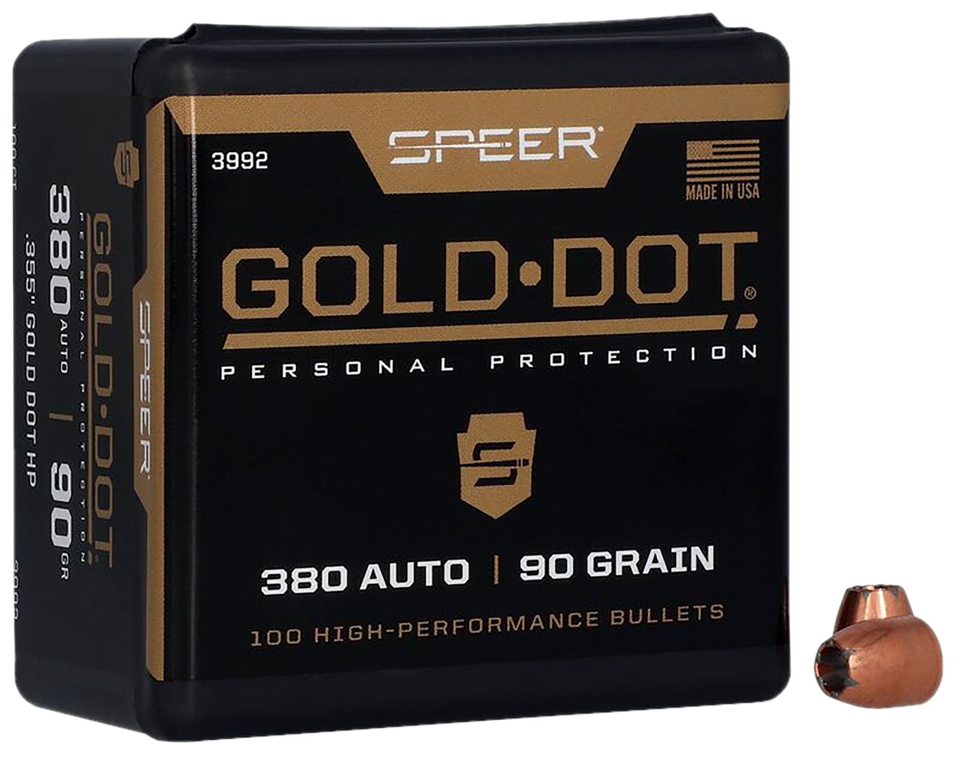 Speer Ammunition Gold Dot Personal Protection Handgun Bullets .380 Auto .35