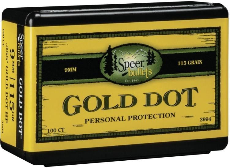 Speer 3994 Gold Dot Personal Protection 9mm 115gr Hollow Point 100 Box/5 Ca view 2