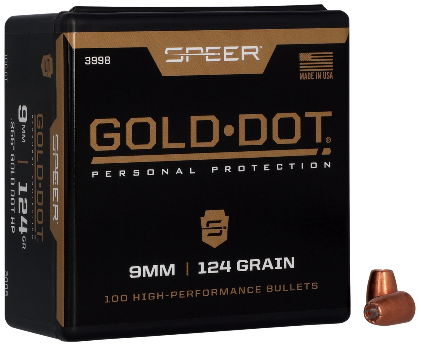 Speer Ammunition 3998 Gold Dot Personal Protection 9mm 124gr Hollow Point 1