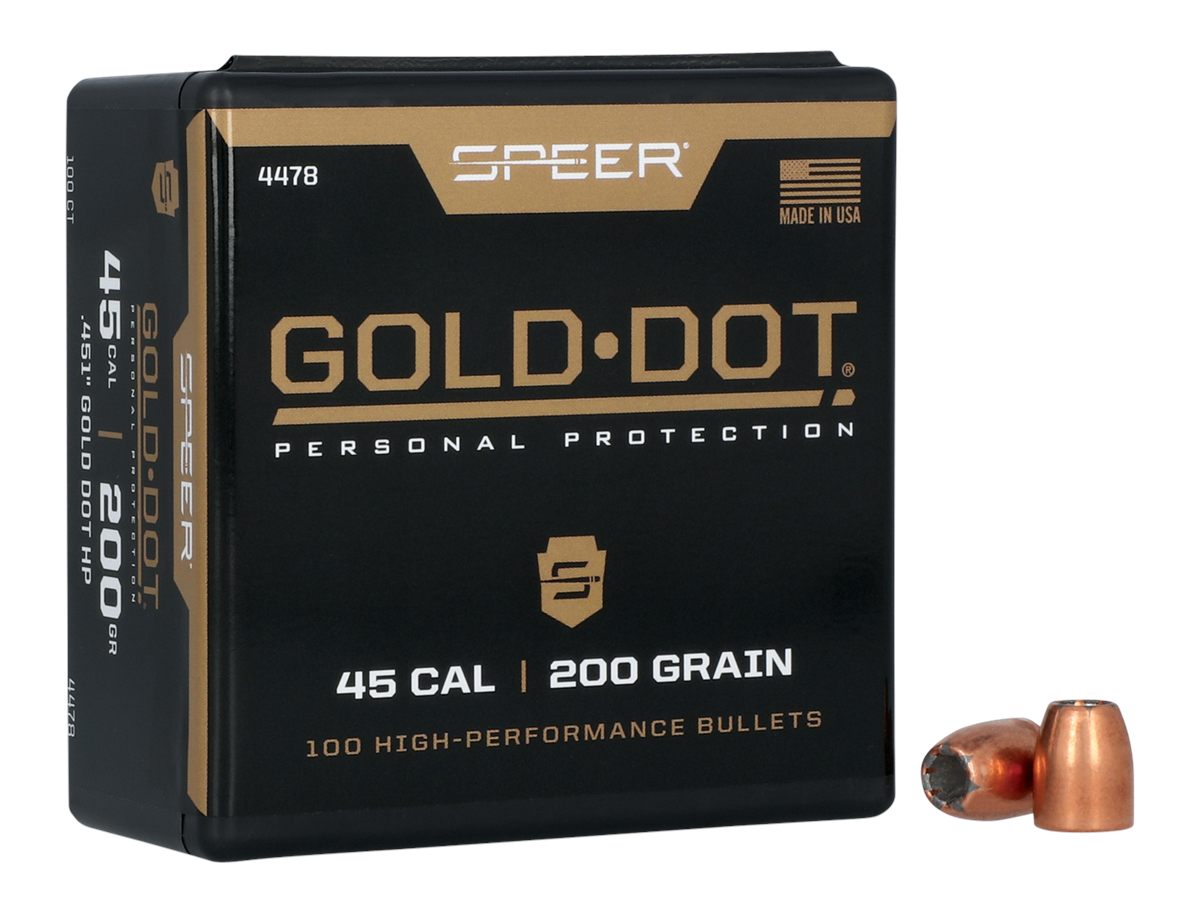 Speer Gold Dot Personal Protection Handgun Bullets .45 Auto .451in 200 gr G