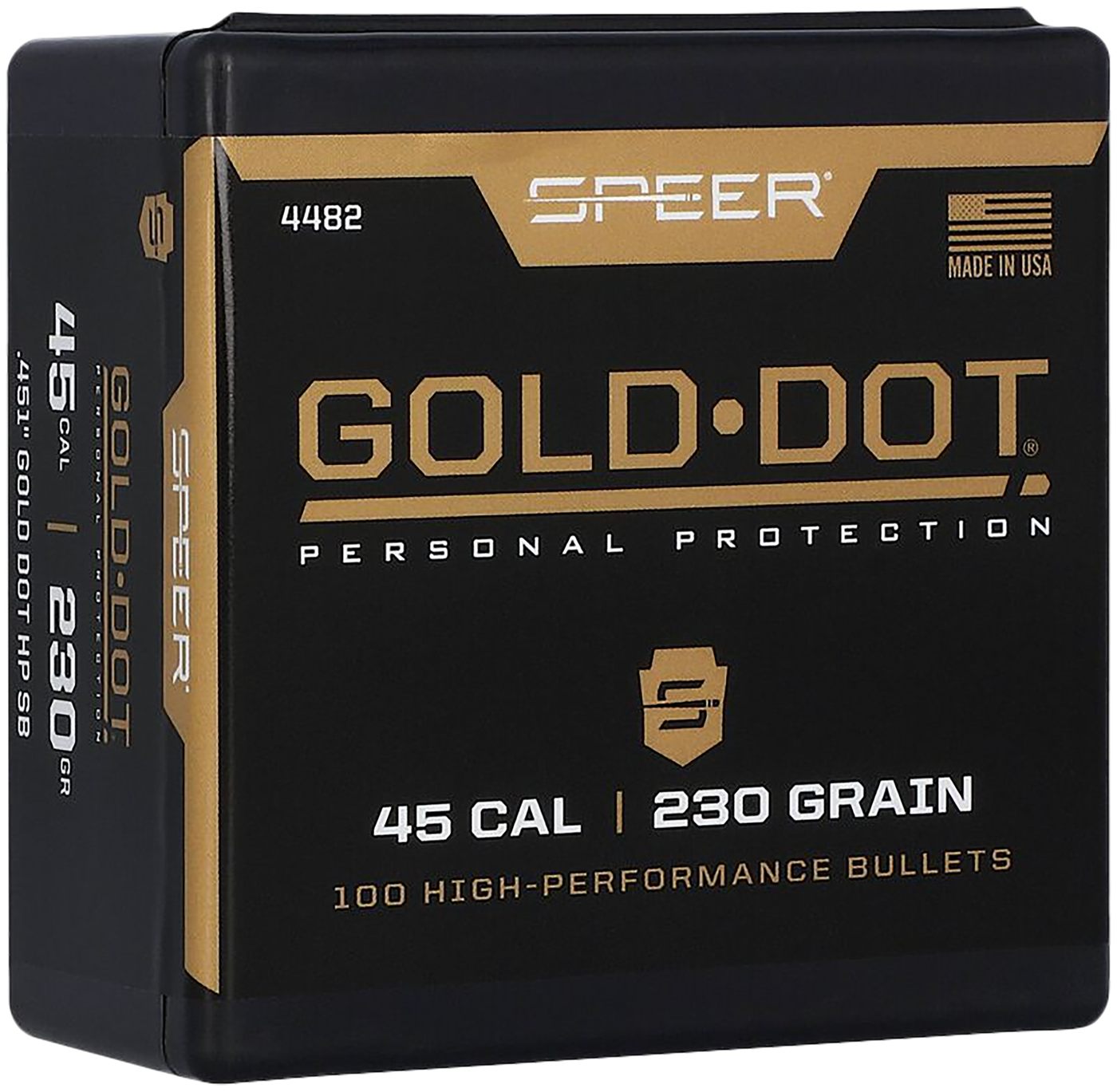 Speer Ammunition 4482 Gold Dot Personal Protection 45 Cal 230gr Hollow Poin