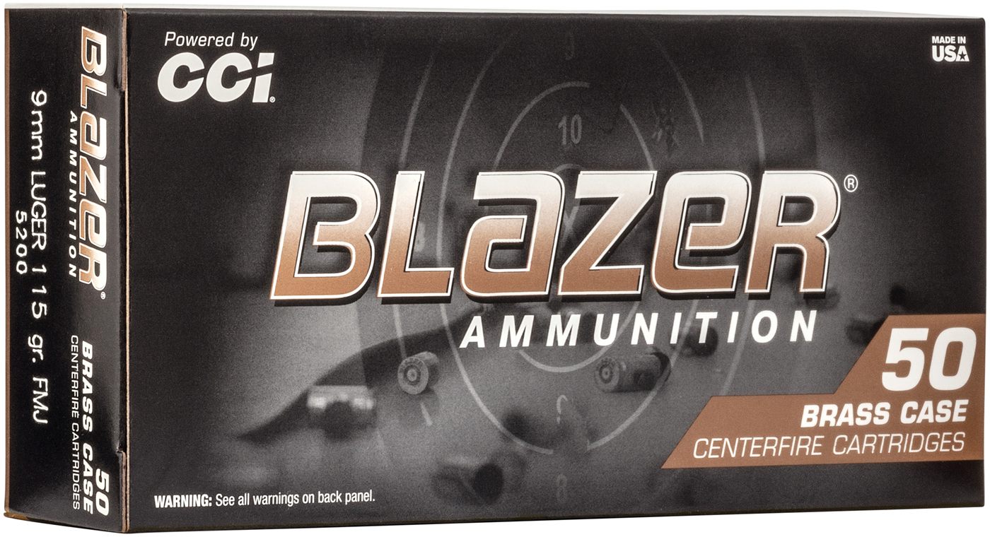 Cci 5200 Blazer Brass Handgun 9mmLuger 115gr Full Metal Jacket 50 Per Box/2