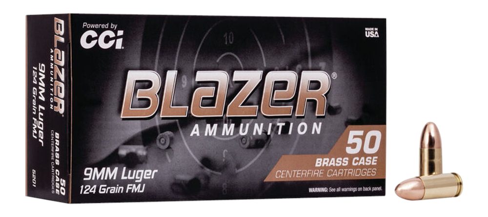 Cci 5201 Blazer Brass Handgun 9mmLuger 124gr Full Metal Jacket 50 Per Box/2