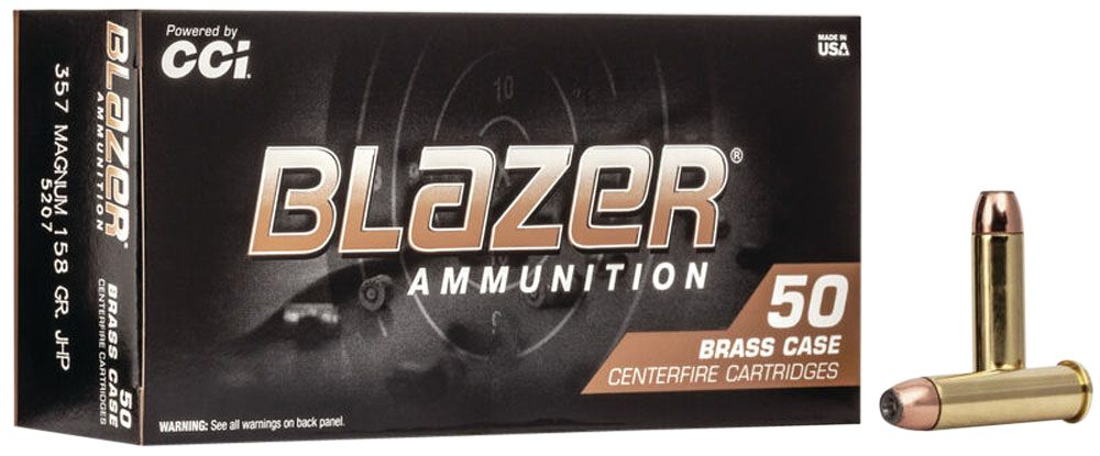 CCI 5207 Blazer Brass Handgun 357 Mag 158gr Jacketed Hollow Point 50 Per Bo