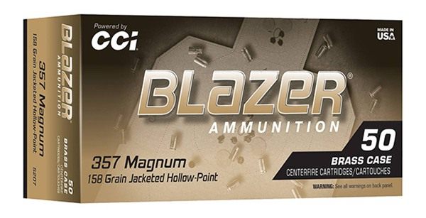 CCI 5207 Blazer Brass Handgun 357 Mag 158gr Jacketed Hollow Point 50 Per Bo view 2