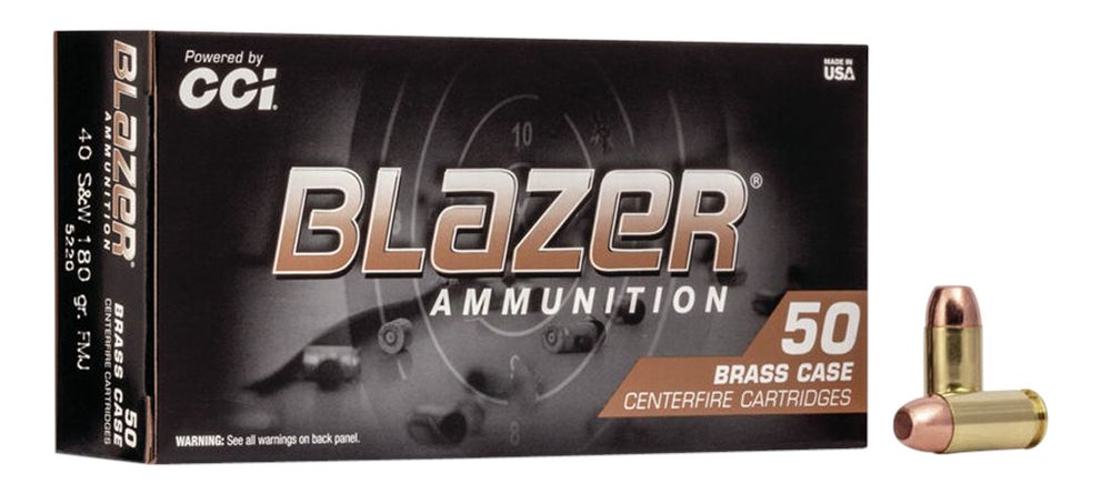 Cci 5220 Blazer Brass Handgun 40S W 180gr Full Metal Jacket 50 Per Box/20 C
