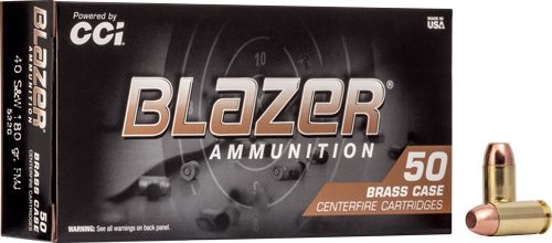 Cci 5220 Blazer Brass Handgun 40S W 180gr Full Metal Jacket 50 Per Box/20 C view 3