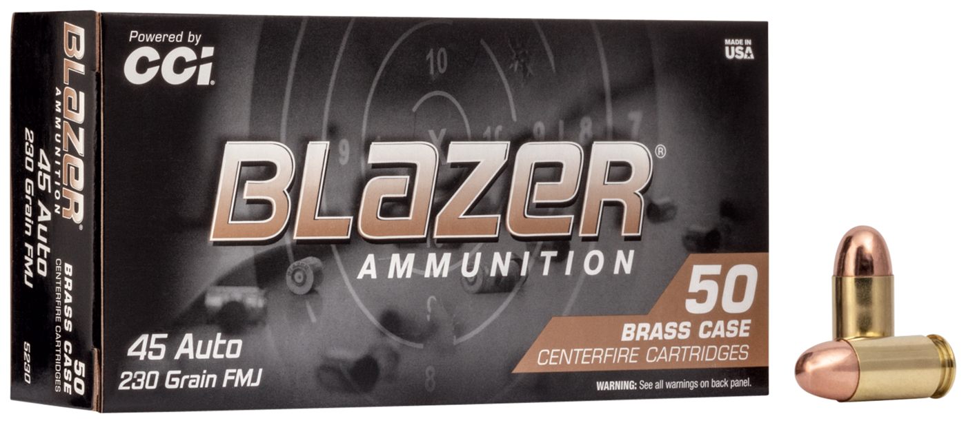 CCI 5230 Blazer Brass Handgun 45ACP 230gr Full Metal Jacket 50 Per Box/20 C