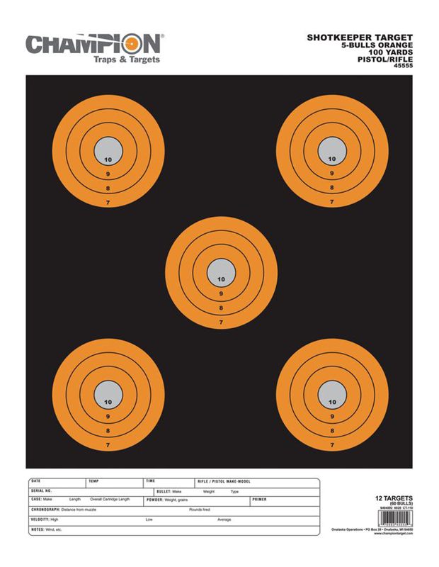 Champion Shop keeper 5-Bulls Target - Pack of 12 (Large, Orange) view 2