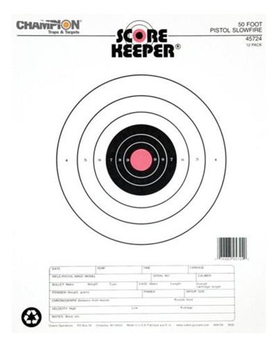 Champion Traps and Targets Score Keeper Fluorescent Orange Bull 50-Feet Slo view 3