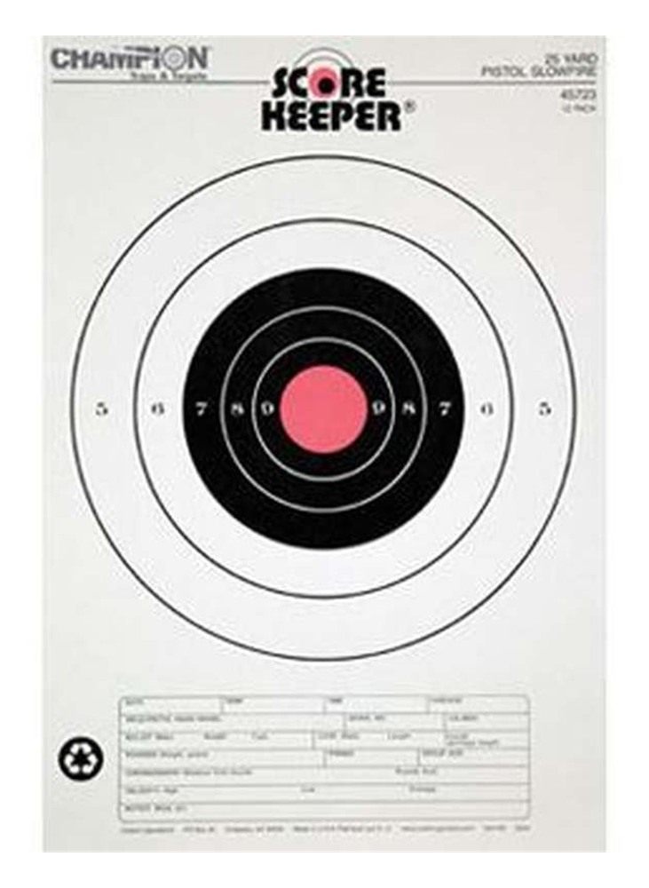 Champion Traps and Targets, Score Keeper Fluorescent 25yd Pistol Slowfire (