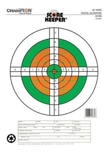 Champion Traps and Targets, Score Keeper Fluorescent 25yd Pistol Slowfire ( view 2