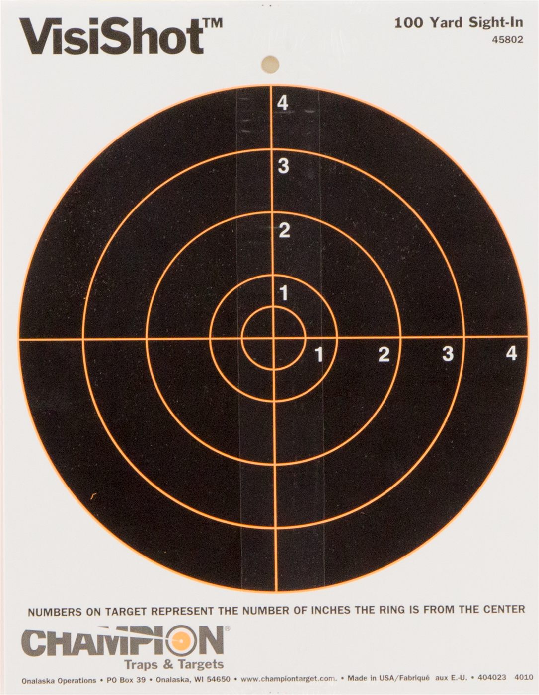 Champion VisiShot Bulls Target - Pack of 10 (8-Inch)