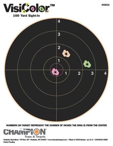 Champion Traps and Targets Bushnell, VisiShot 8in Bulls Eye (10 Pack), Blac view 2